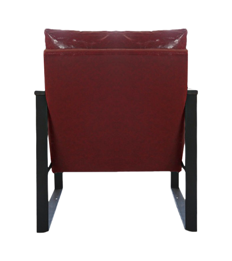 AN304 Sedia singola con eleganti braccioli in legno e pelle